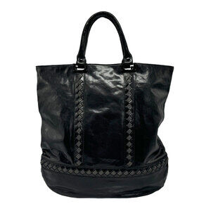 Bottega Veneta handbag leather metal black